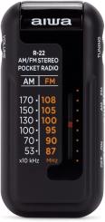 Aiwa R-22BK Pocket radio with headphones black 