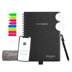 Dreiklang, wiederverwendbares Smartbook, DIN A5, schwarz, liniert, Hartdeckel 