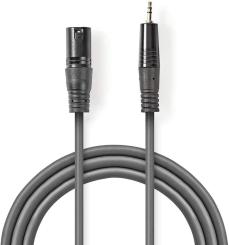 Nedis COTH15300GY30 Symmetrisches Audio-Kabel | XLR 3-Pin Stecker | 3.5 mm Stecker | Vernickelt | 3. 