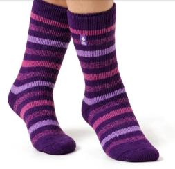 Heat Holders BSLHH468G1PUR LADIES STRIPE ROSEBUD PURPLE 