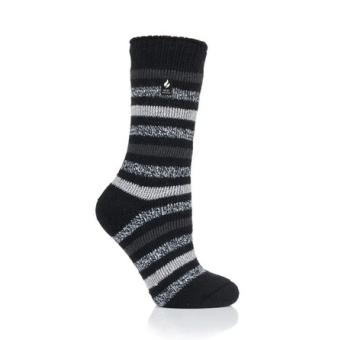 Heat Holders BSLHH468G1BLK LADIES STRIPE ROSEBUD BLACK 