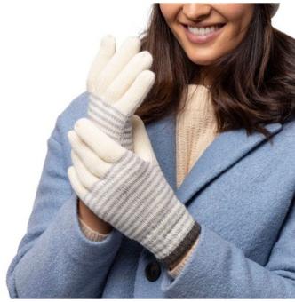 Heat Holders BSGH724MLCRM OSLO LADIES STRIPE GLOVES CREAM M/L 