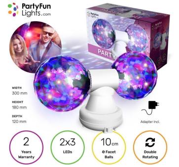 PartyFunLights 86143 - FACETS PARTY LIGHT  2 x 4", WHITE - 12V 