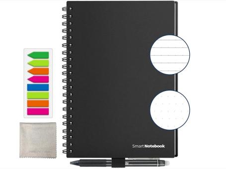 Dreiklang, wiederverwendbares Smartbook, DIN A4, schwarz, liniert, Hartdeckel 