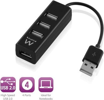 Eminent EW1123 USB2.0 Hub 4 port schwarz 