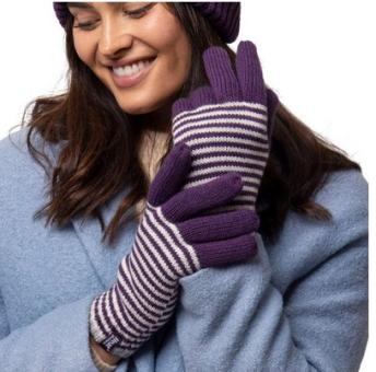 Heat Holders BSGH722SMPUR OSLO LADIES STRIPE GLOVES PURPLE S/M 