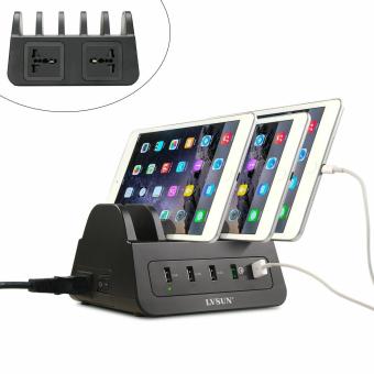 LVSUN CS52Q1 black 60W Multi USB Charging Dock Station 