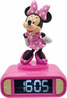 Lexibook RL800MN Diseny Minnie Mouse Wecker mit 3D Nachtlicht-Figur 