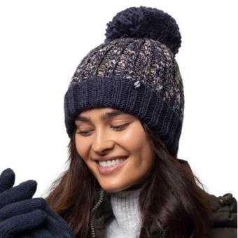 Heat Holders BSHH792OSBLU Damenmütze EIDDA texturiert mit PomPom blau 