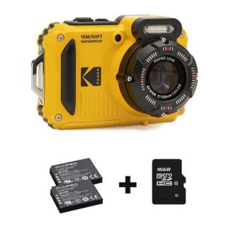 Kodak Pixpro WPZ2 gelb inklusive 16 GB Micro-SD Karte + zusätzlichem Akku 